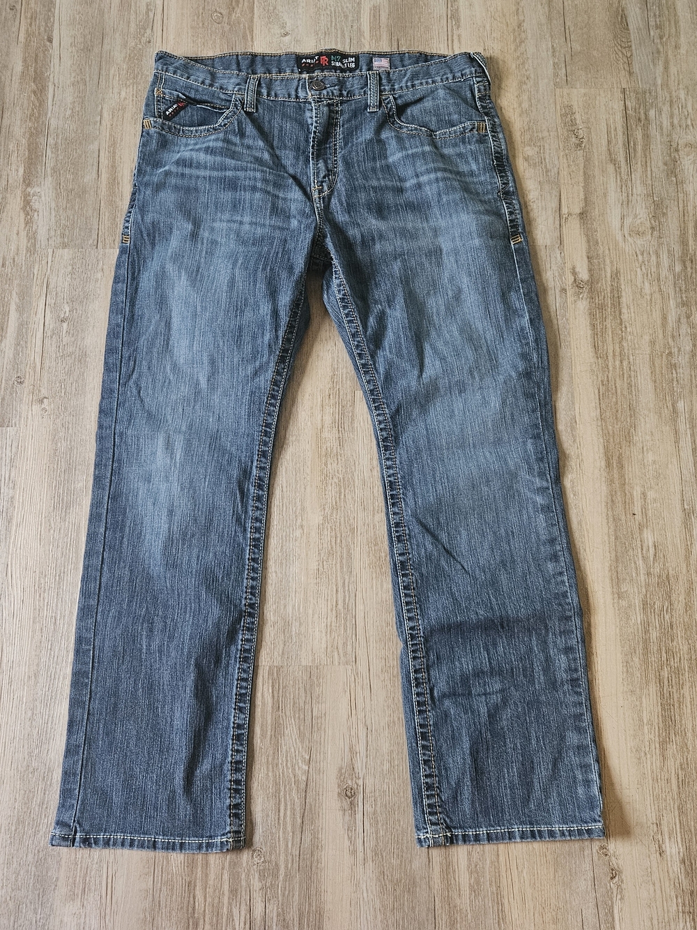 Ariat Fr Men's M7 Blue Slim-Straight Western Workwear Jeans 38x32 Cowboy